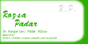 rozsa padar business card